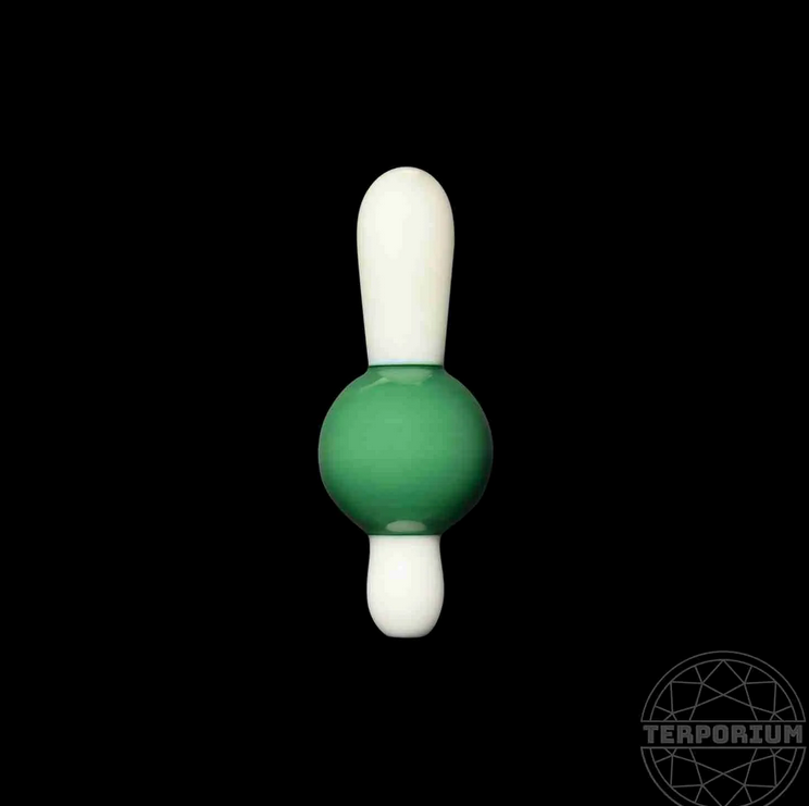 Mint and Star White Top Cap by ABMP Glass