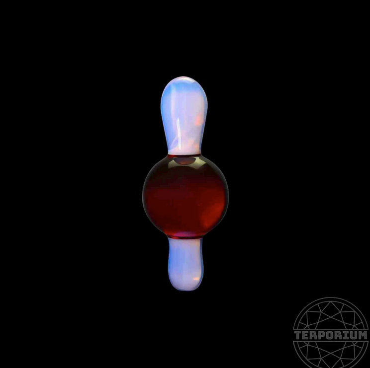 Gold Ruby and Blossom Top Cap by ABMP Glass